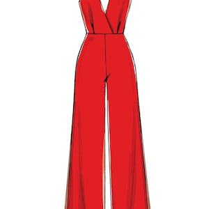 Sewing Pattern for Womens Jumpsuit, Knit Jumpsuit, Halter Neck Jumpsuit ...