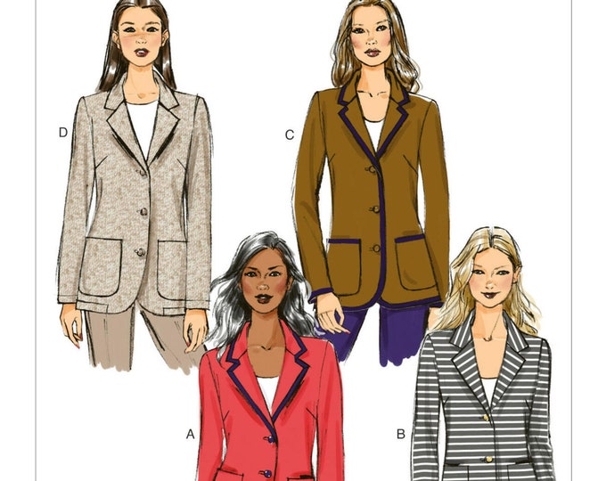 Sewing Pattern for Womens Jacket, Womens Blazer, Button Front Jacket ...