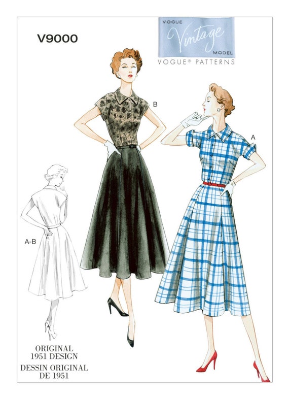 Vogue Sewing Pattern for Women's Dress Shirt Dress - Etsy