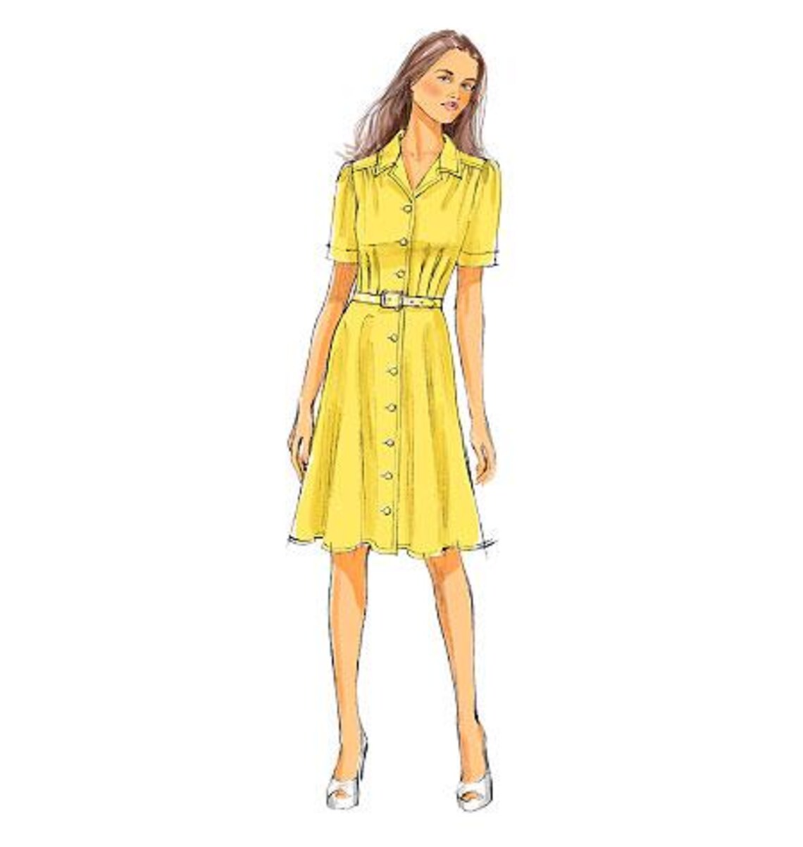 Sewing Pattern for Women's Shirt Dress, Summer Dress Pattern, Fit and ...