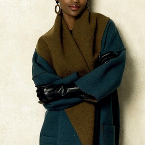 Patron de couture Vogue pour veste femme, veste à col châle, veste oversize, veste portefeuille, Vogue 8930, taille XS-M et L-XXL, FF non coupé image 7