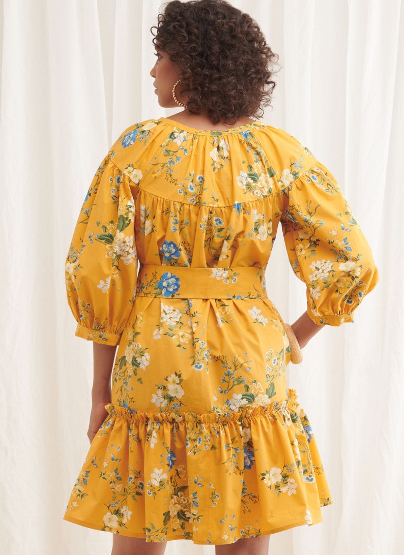 Sewing Pattern for Women's Dress, Summer Dress, Belted Dress, Puff