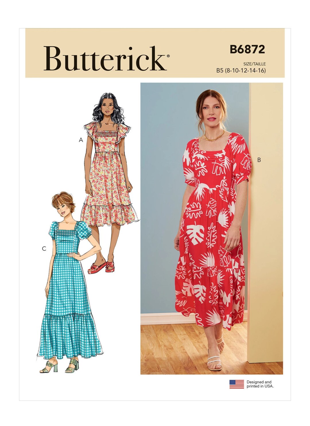 Easy Sewing Pattern for Women's Dress, Puff Sleeve Dress, Summer Dress ...