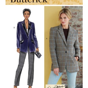 Sewing Pattern for Womens Jacket, Womens Blazer, Button Front Jacket, Butterick 6862, Size 8-16 and 16-24, Uncut and FF