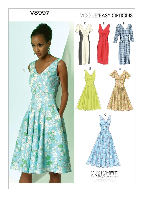 Vogue Sewing Pattern for Womens Dress, Princess Seam Dress