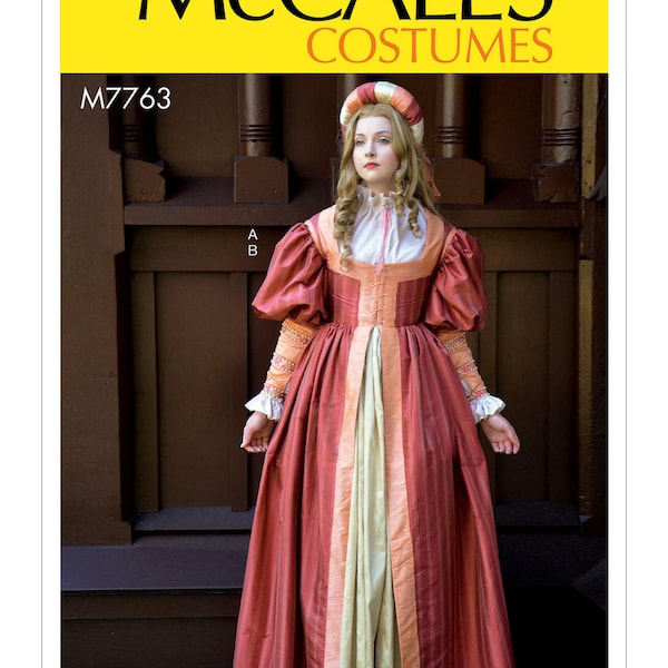 Sewing Pattern for Womens Renaissance Dress Costume, Cosplay, Boned Dress, Corset Dress, McCalls 7763, Size 6-14 14-22, Uncut FF