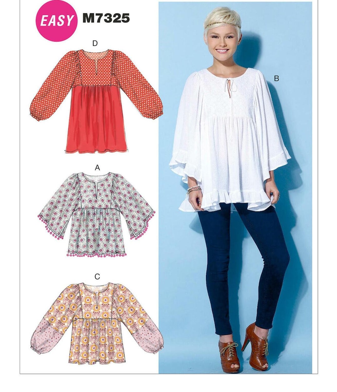 Easy Sewing Pattern for Women's Tops, Boho Tops, Pullover Tops, Kimono ...