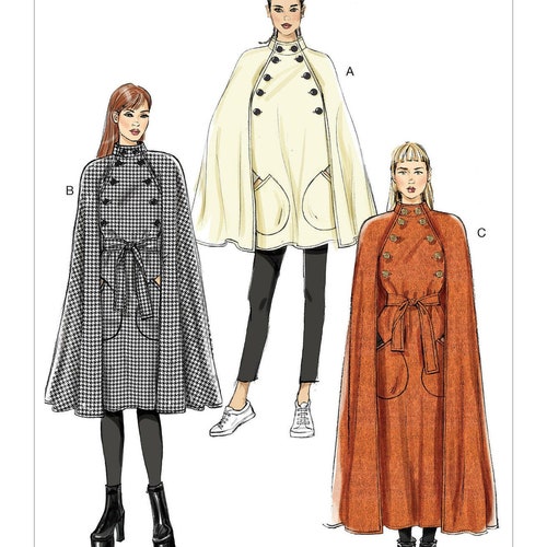 Easy Vogue Sewing Pattern for Womens Cape Jacket, Long Cape