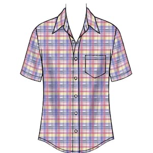 Sewing Pattern for Men's Button Down Shirt, Mens Collared Shirt Pattern ...