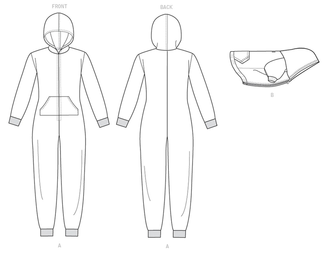 Sewing Pattern for Women's and Men's Pajamas Onesie Etsy