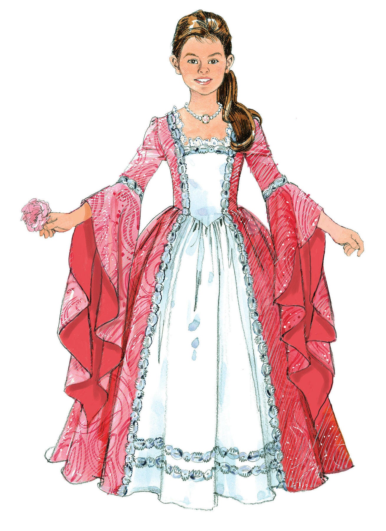 Sewing Pattern for Women's and Girl's Princess Costume Dress, Girls ...