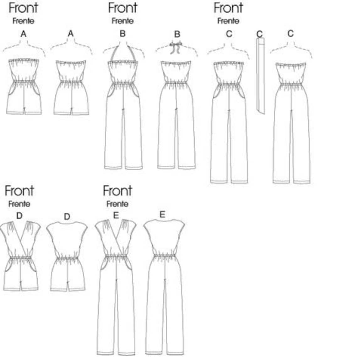 Easy Sewing Pattern for Womens Jumpsuit and Romper Strapless Etsy
