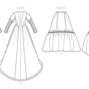 Sewing Pattern for Womens 18th Century Dress Costume, Cosplay ...