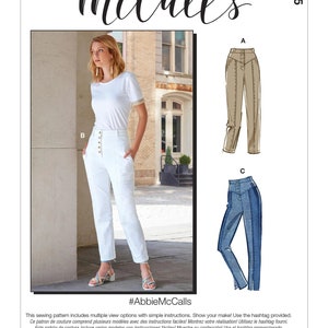 Sewing Pattern for Womens Pants, High Waisted Jeans Pattern, Cropped Pants  Pattern, Mccalls 8045, Size 6-14 and 14-22, Uncut FF -  Canada