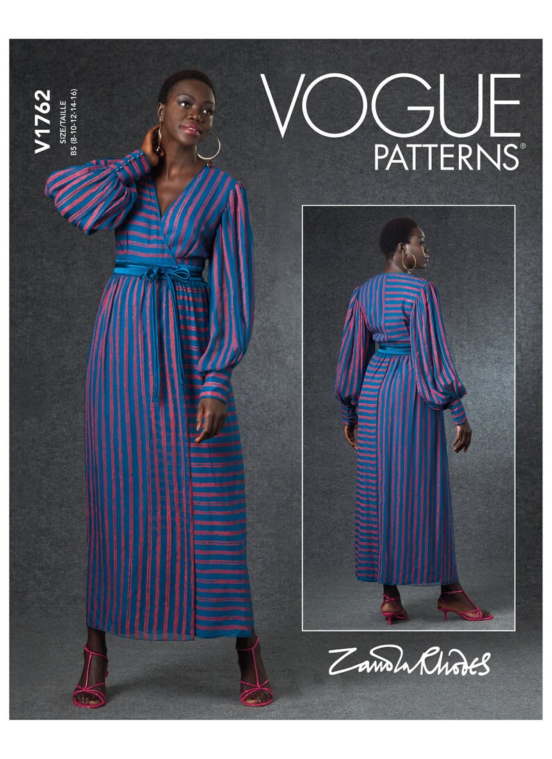 Vogue Sewing Pattern for Women's Dress, Wrap Dress Pattern,