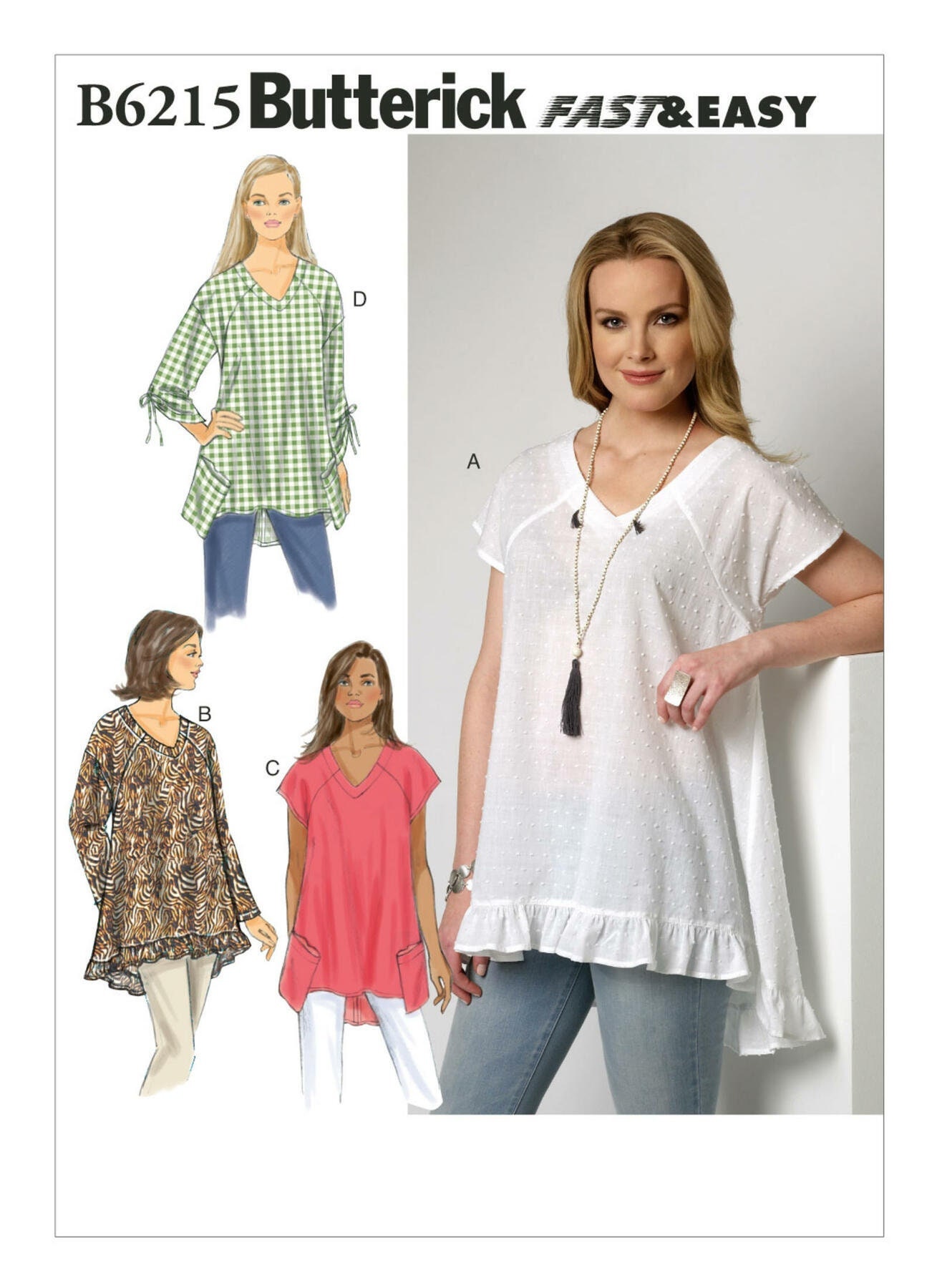 N6439, New Look Sewing Pattern Misses' Knit Tunics with Leggings