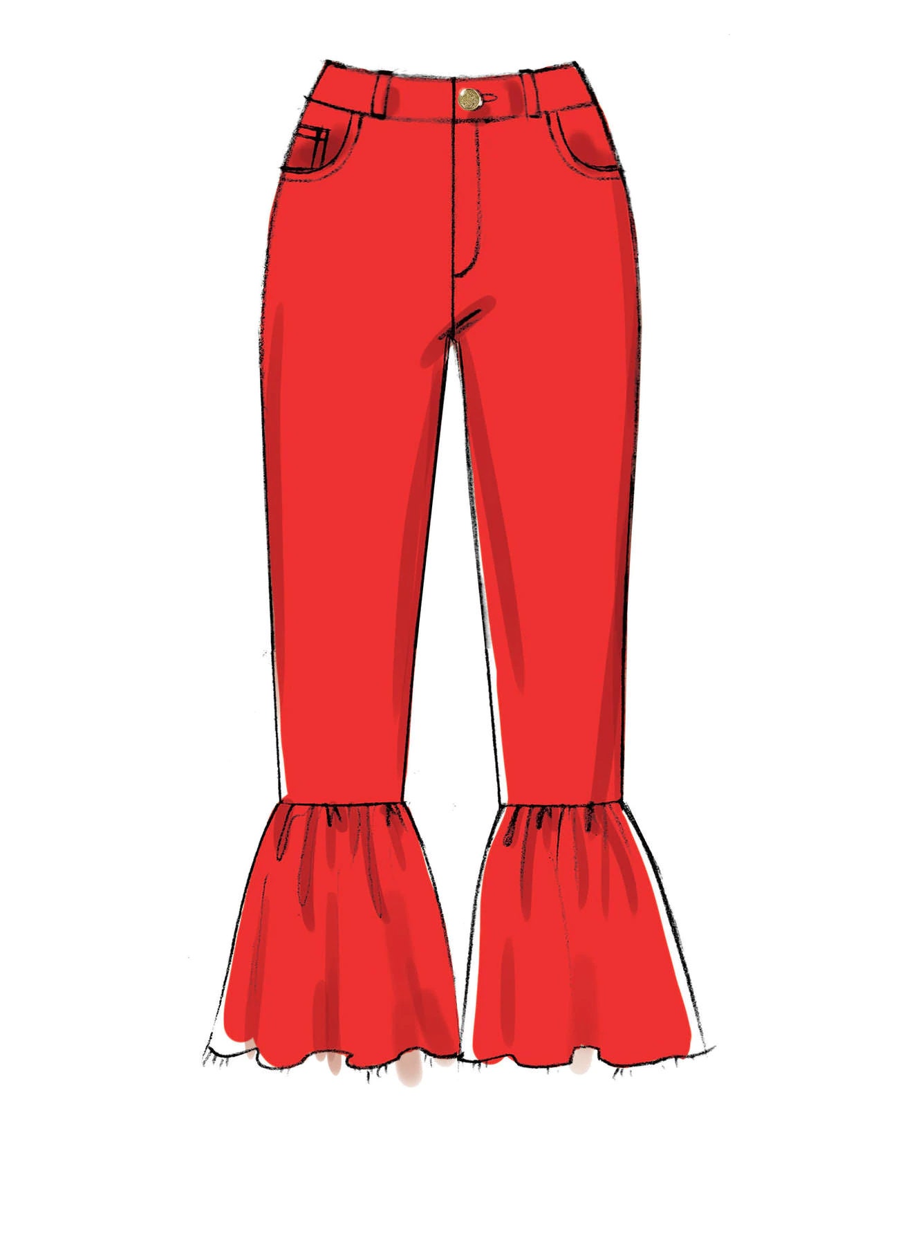 Sewing Pattern for Womens Pants High Waisted Jeans Pattern | Etsy