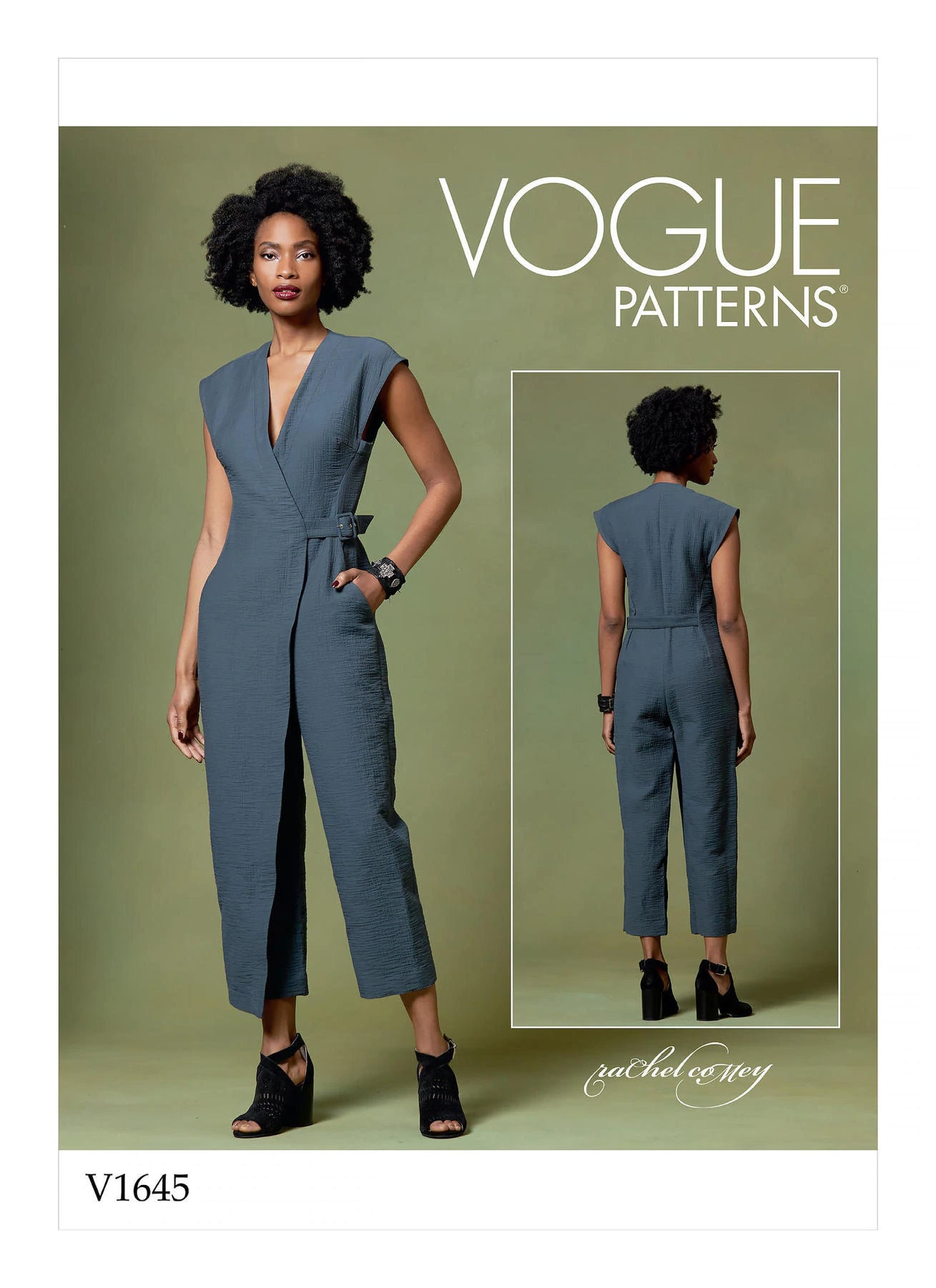 Vogue Sewing Pattern for Womens Jumpsuit, Mock Wrap Jumpsuit