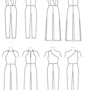 Sewing Pattern for Womens Jumpsuit Knit Jumpsuit Halter Neck - Etsy