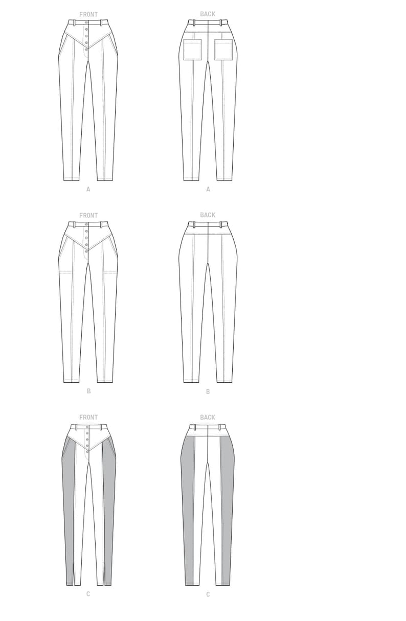 Sewing Pattern for Womens Pants High Waisted Jeans Pattern | Etsy