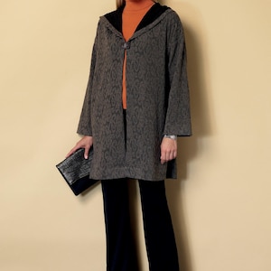 Easy Sewing Pattern for Women's Jacket, Long Coat Pattern, Shawl Collar ...