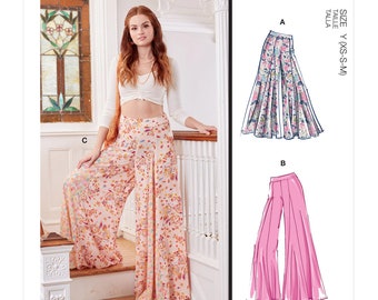 Easy Sewing Pattern for Womens Pants, Wide Leg Pants, Palazzo Pants, Summer Pants, New McCalls 8223, Size XS-M and L-XXL, Uncut and FF