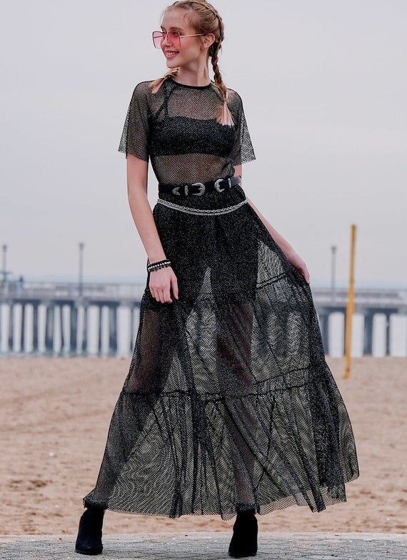 Sewing Pattern for Women's Maxi Dress, Tiered Dress, Summer