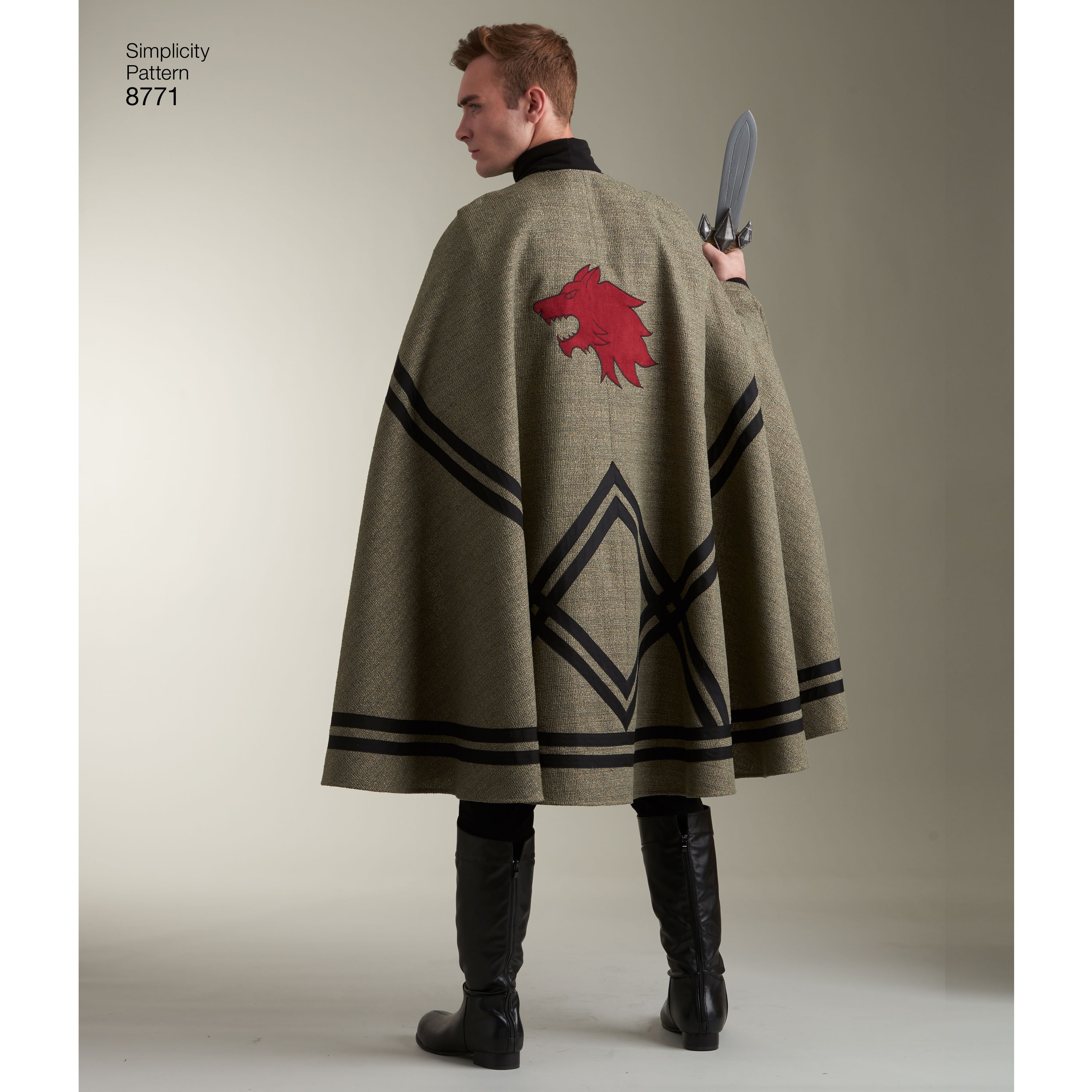 Knight Cape Pattern Sewing Pattern for Mens Fantasy Costume, Hooded Cape Costume, Floor ...