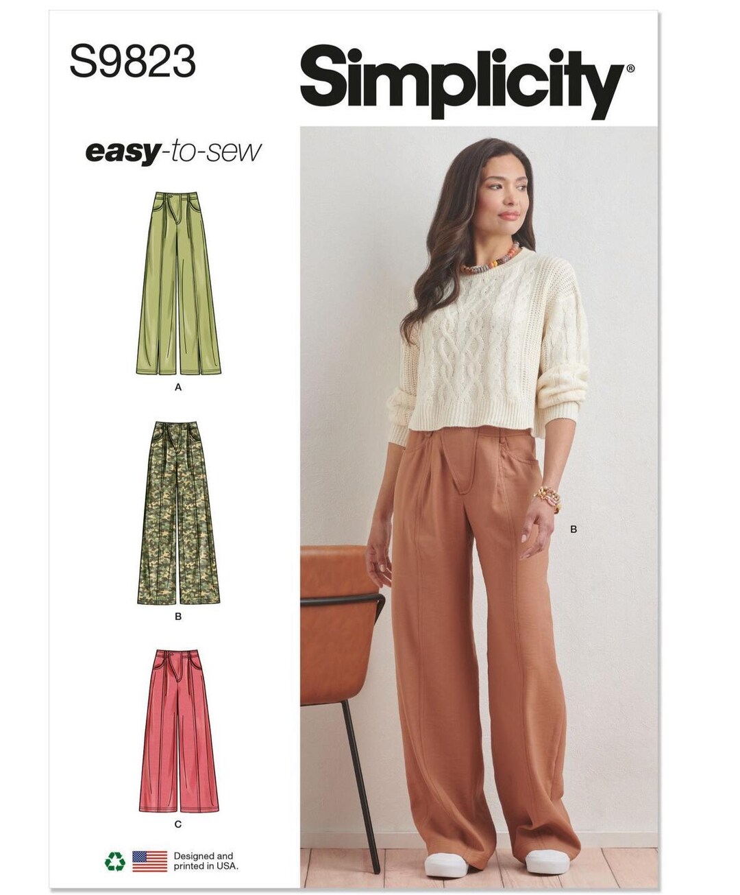 Pinic Pattern Pants Sewing Pattern for Women's Pants, Wide Leg Pants, High Waisted Pants ...