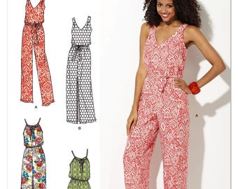 Schnittmuster für Damen-Jumpsuit und Maxikleid, Romper, Wickelkleid, Neckholder-Jumpsuit, Simplicity 9125 1355, Größen XXS-XXL, ungeschnitten