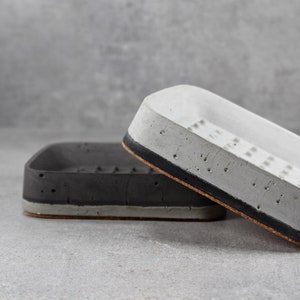 Jabonera de hormigón nórdico: Bandeja de baño de cemento bicolor
