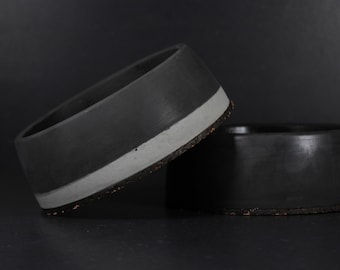 Nordic Horizon Fressnapf, zweischichtiger Beton Fressnapf, minimalistisches, modernes Design | EIGHTPLUSE STUDIO