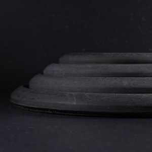 Charcoal Monolith Display, Velvet Concrete & Smoked Cork, Architectural Statement Tray, EIGHTPLUSE STUDIO