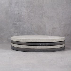 Nordic Concrete Tray, Large Round Display Coaster, Minimalist Candle Plate | EIGHTPLUSE STUDIO
