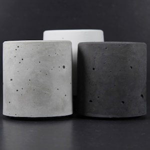 Ronde betonnen pennenhouder, industriële bureauopberger, ambachtelijk minimalistisch kantoordecor | EIGHTPLUSE STUDIO