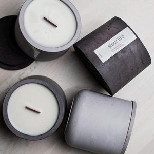 Concrete Soy Candle: Minimalist Aromatherapy Decor