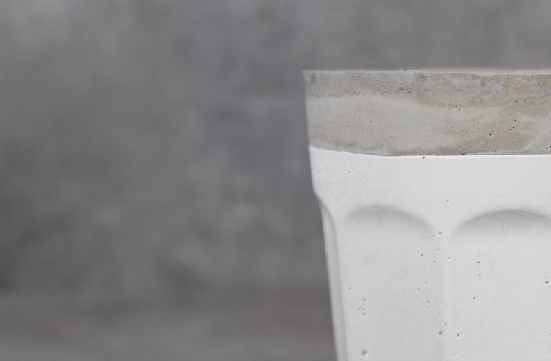 Scandinavian style Cement succulent planter Gery and white concrete planter Double color cup concrete pot Concrete cactus planter