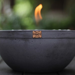 Fire bowl | Large concrete fire pit | Modern cement decor | Industrial tabletop bowl