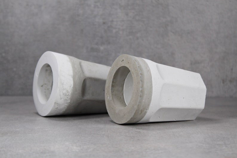 Scandinavian style Cement succulent planter Gery and white concrete planter Double color cup concrete pot Concrete cactus planter