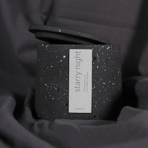 Starry Night Terrazzo Concrete Candle, Nordic Cedar Scented Soy Wax, Mountain Art | EIGHTPLUSE STUDIO