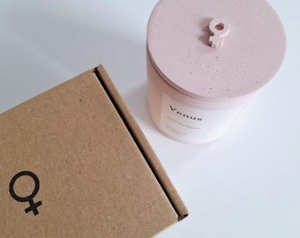 Venus Concrete Candle: Feminine Decor, Love & Harmony, 8.4 oz Soy Wax