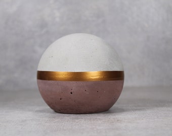 Brown and grey concrete bookend | Geometric beton decor | Concrete sphere | Office bookends | Book holder | Beautiful library