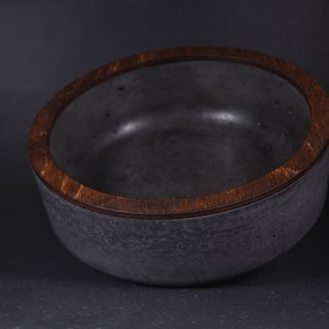 Nordic concrete tray | Stone + wood bowl | Charcoal decor | Scandinavian decorative bowl | Modern industrial | Minimalist