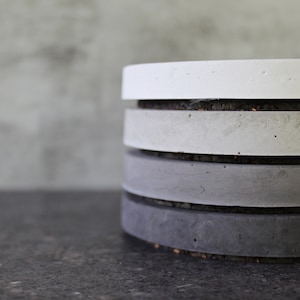 Scandinavian concrete coasters | Solid cement trays | Nordic minimalist set | Modern industrial decor
