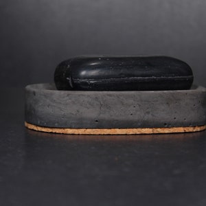 Lava charcoal concrete soap holder | Nordic soap dish | Cement soap tray | Scandinavian decor