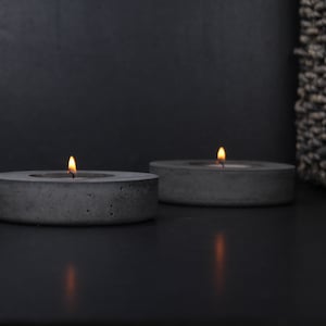 Charcoal concrete candle holder | Tea light beton container | Charcoal incense burner | Modern industrial decor