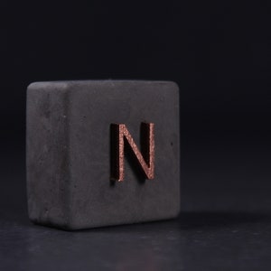 Letras de bloque de hormigón PERSONALIZADAS / Letrero de cobre color carbón / Letras de hormigón / Letras personalizadas / Decoración de estanterías / Nórdico / Escandinavo