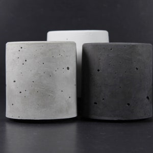 Round concrete pen holder | Cement pencil holder | Beton desc organization | Modern office | Minimalist decor | Scandinavian style