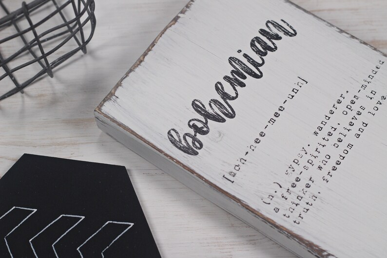 Bohemian definition sign Boho sign Bohemian décor Boho Etsy