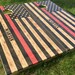 Distressed Thin Red Line Cornhole Boards Personalized - Cornhole Boards, Custom Cornhole Set, Firefighter Cornhole, Thin Red Line Corn Hole